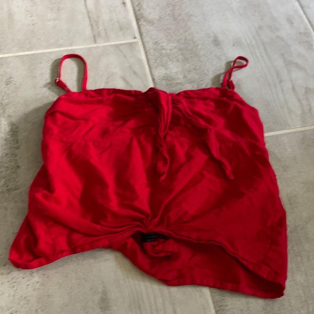 Cute red tank with tie!